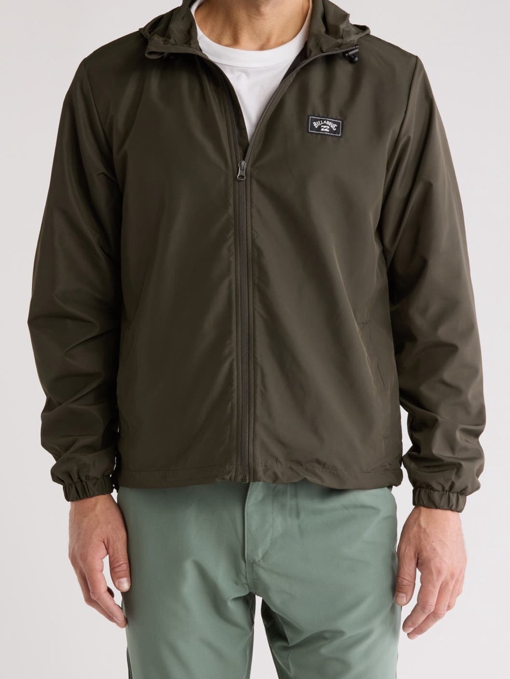 Billabong Olive Hooded Windbreaker Jacket